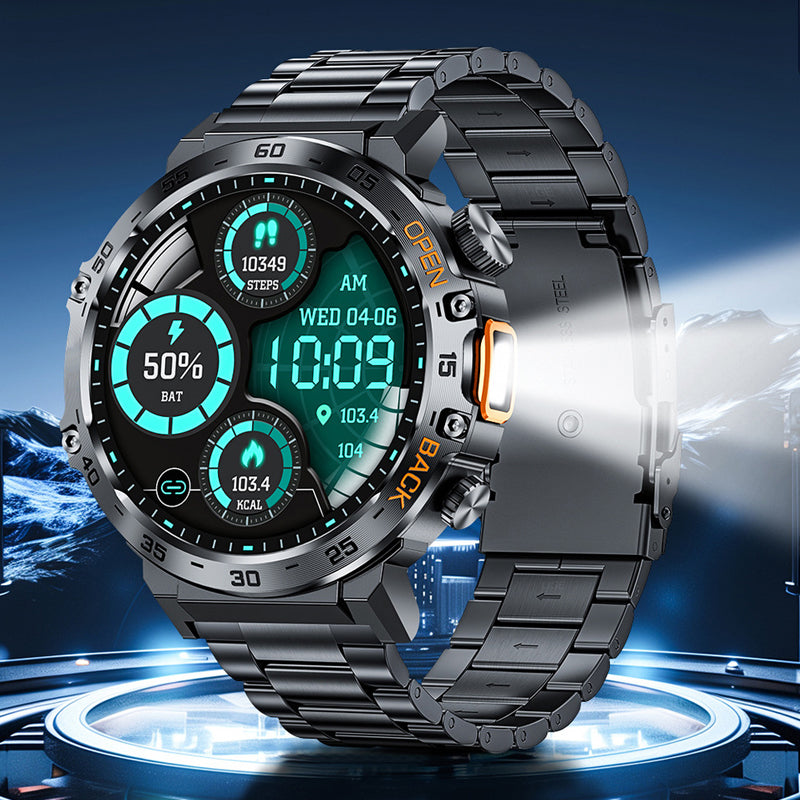 ⌚ 50% OFF NOW! 🏔️ Outdoor Smartwatch – Rugged, LED Flashlight & Bluetooth Calling – For Sports, Fitness & Adventure 🔦