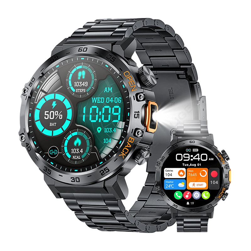 ⌚ 50% OFF NOW! 🏔️ Outdoor Smartwatch – Rugged, LED Flashlight & Bluetooth Calling – For Sports, Fitness & Adventure 🔦