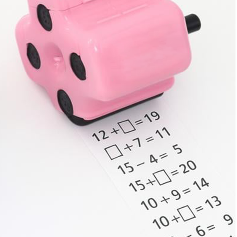 Practice math without flipping pages — 4-in-1 roller stamp that prints problems in seconds. ✏️