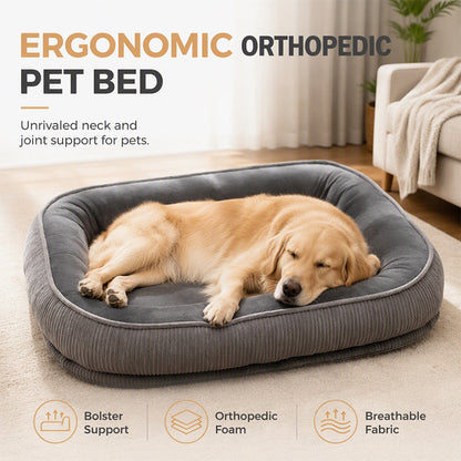 📢📢50% OFF !! ⏰ All‑Season Ergonomic Comfort Pet Bed – Snug, Breathable, Cozy ✨