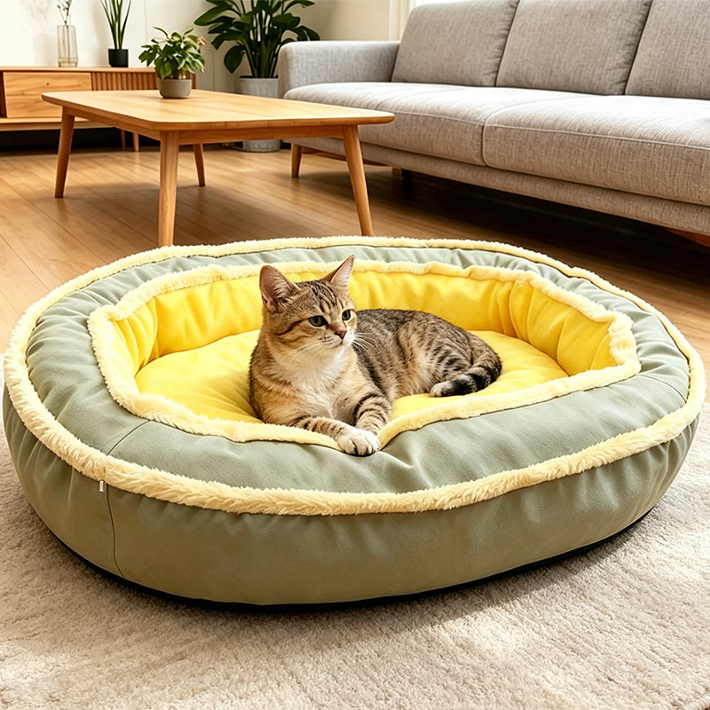📢📢50% OFF !! ⏰ All‑Season Ergonomic Comfort Pet Bed – Snug, Breathable, Cozy ✨