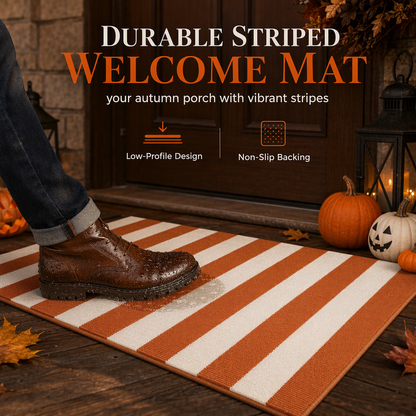 🚪Simple Striped Non‑Slip Door Mat ✨ Durable Striped Doormat for Home Entrance