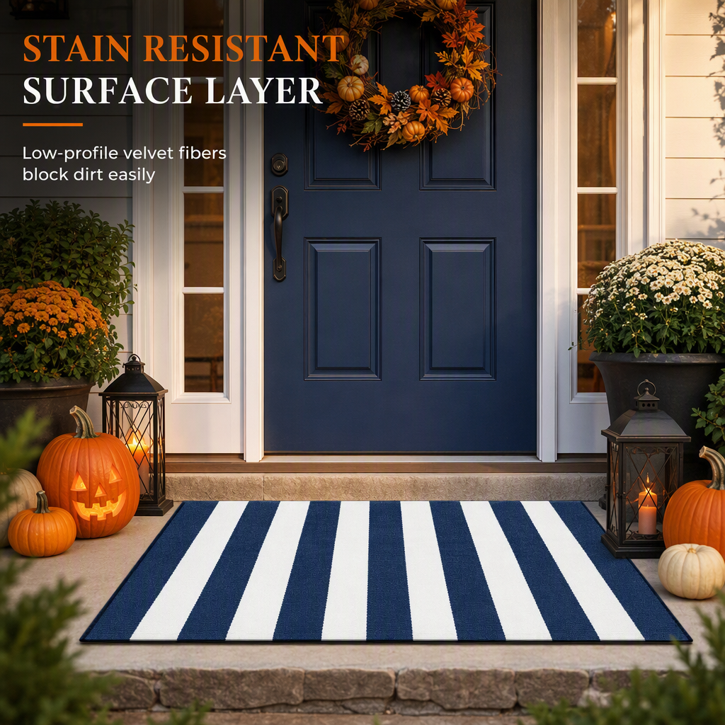🚪Simple Striped Non‑Slip Door Mat ✨ Durable Striped Doormat for Home Entrance
