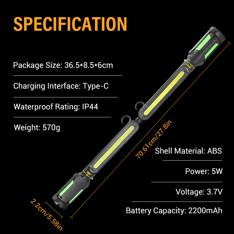 Magnetic & Rechargeable LED Work Light Set