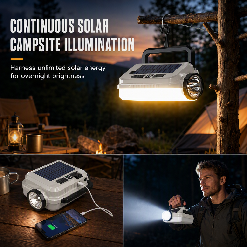 🏕️ LIMITED‑TIME 50% OFF! ☀️ Solar Rechargeable LED Camping Lantern – Weatherproof, Portable, Multi‑Use ✨