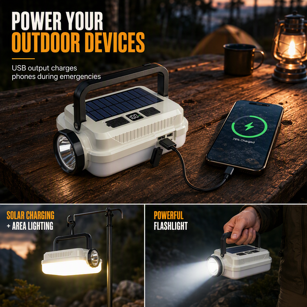 🏕️ LIMITED‑TIME 50% OFF! ☀️ Solar Rechargeable LED Camping Lantern – Weatherproof, Portable, Multi‑Use ✨