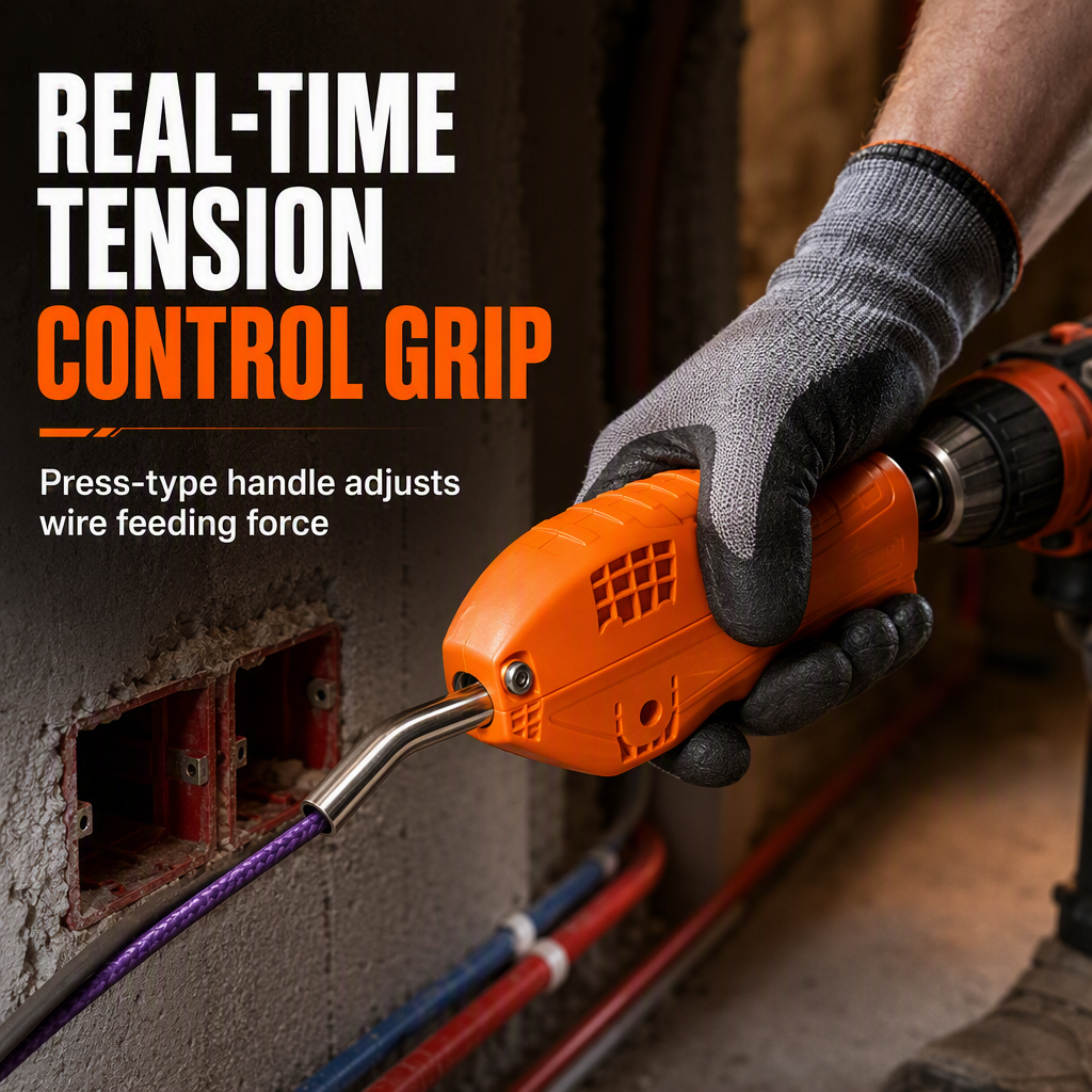 🔥 HOT SALE 50% OFF 🔌 Electrician Wire Threader Kit — Drill-Powered, Tension Control, Fast Wiring
