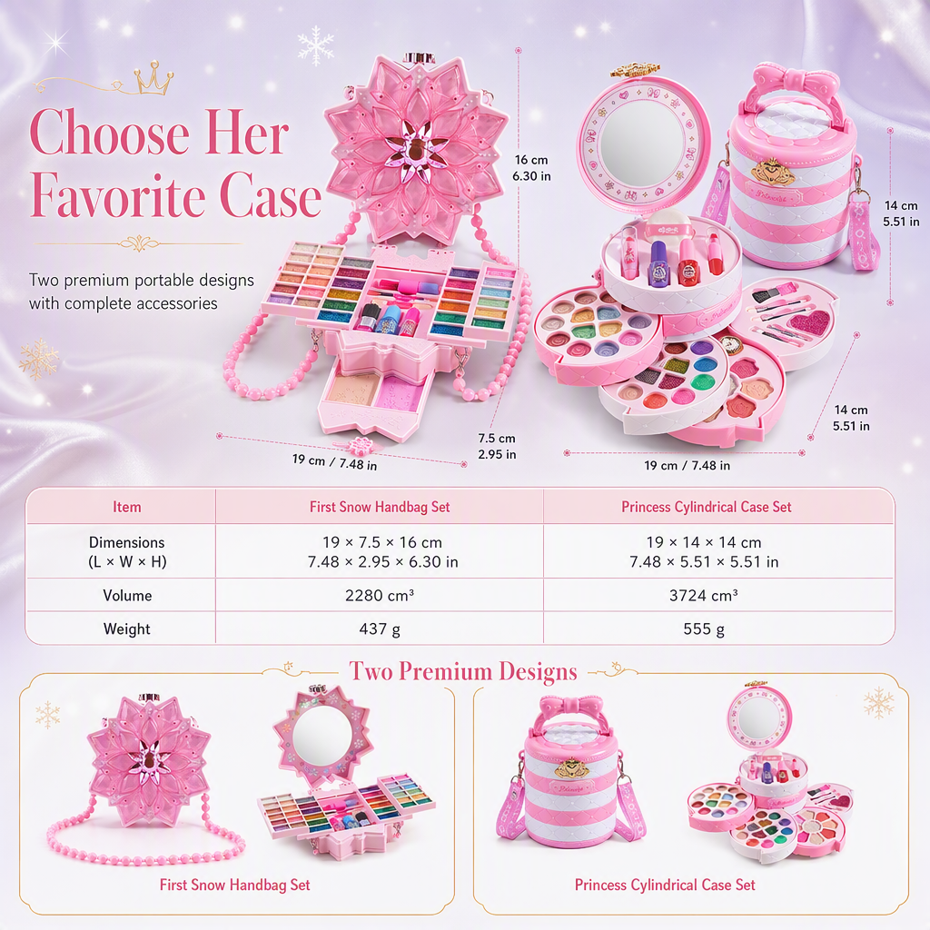 👑 Save 50%! ✨ Washable Princess Makeup Set – Non‑irritating, trays & portable case 🎀
