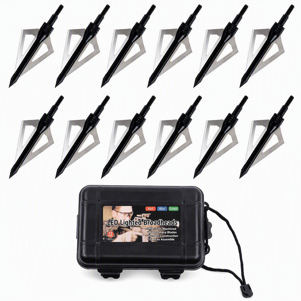 12 Piece Emerald Archery Arrows Set with Storage Box Universal for Recurve and Compound Bows