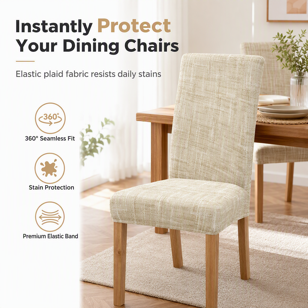 ⏳Time-Limited Special⏰Universal Stretch Plaid Chair Cover – Stretchy, Protective, Easy Fit