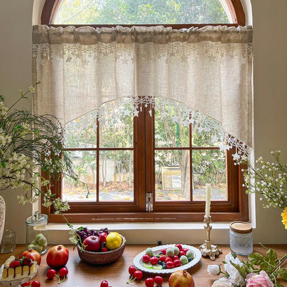 ⏳Limited-time 50% off💥Versatile Country Style Curtain with Star Lace Trim⭐️