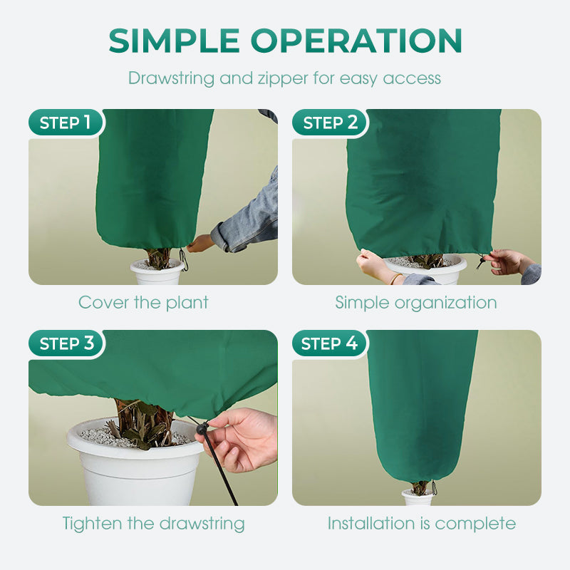 ❄️ LIMITED-TIME 50% OFF 🌱 Winter Plant Cover — Freeze Protection, Zipper & Drawstring, Clear Window