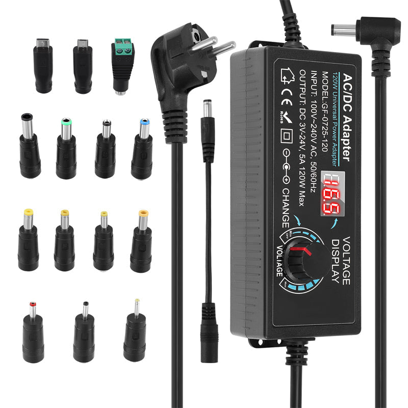 ⏳Time-Limited Special⏰Adjustable 3V-24V 3A Universal AC/DC Power Adapter