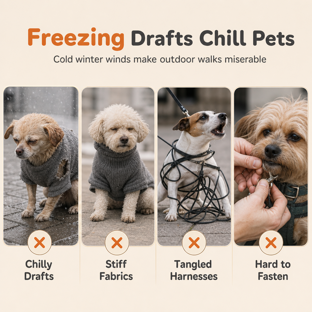 🐶 50% OFF! 🧥 Winter Coat for Dogs – Built-In Harness & Reflective Strips ✨