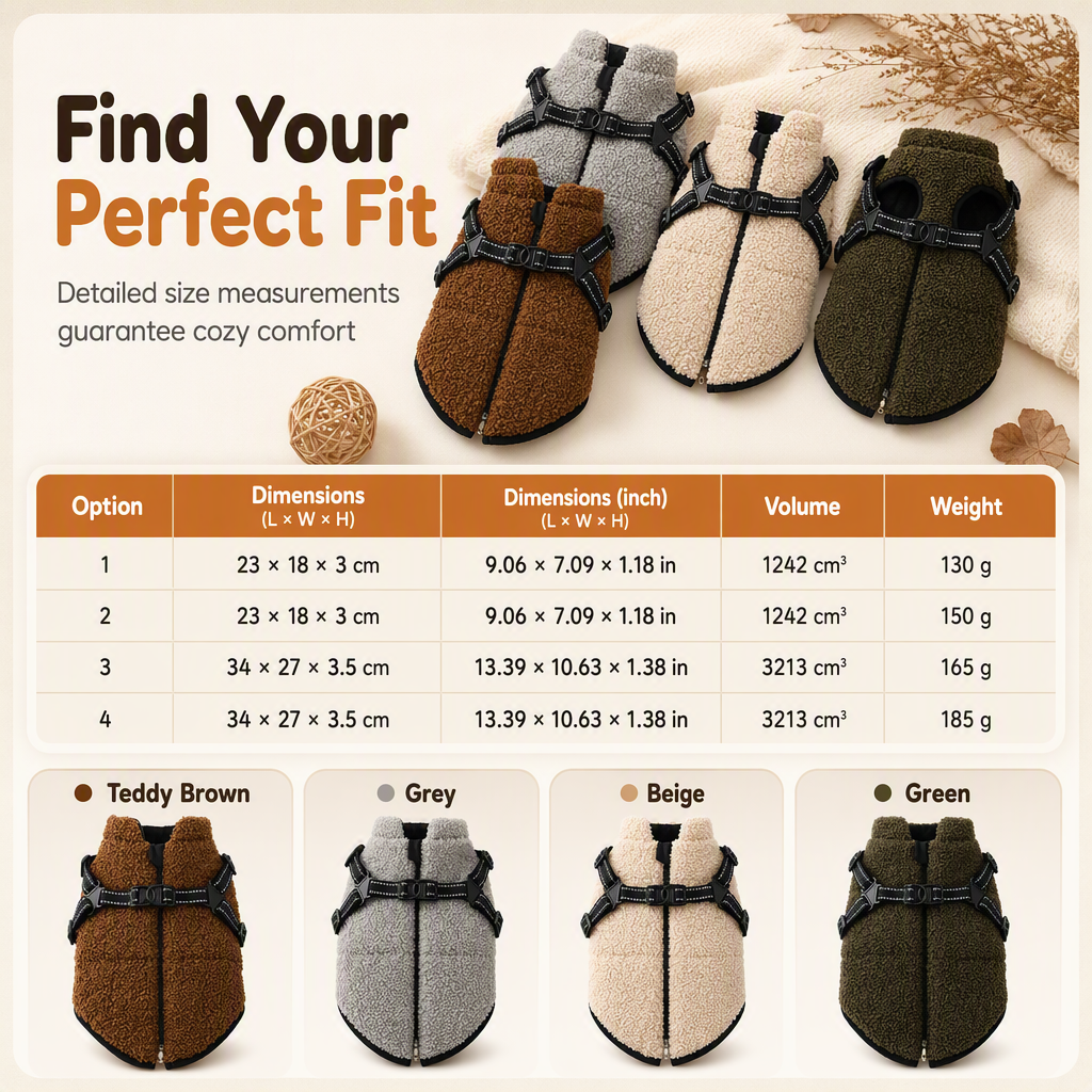 🐶 50% OFF! 🧥 Winter Coat for Dogs – Built-In Harness & Reflective Strips ✨