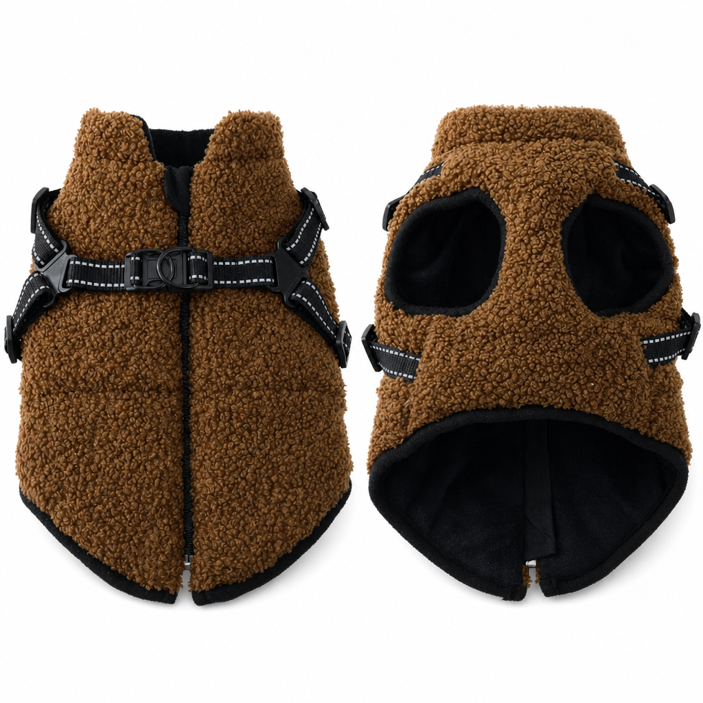 🐶 50% OFF! 🧥 Winter Coat for Dogs – Built-In Harness & Reflective Strips ✨