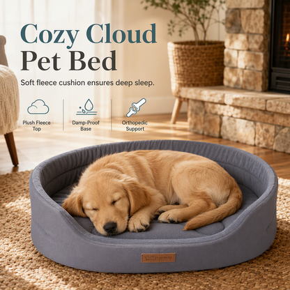 💤 Detachable Oval Pet Bed – Cozy, Moisture-Proof, Scratch Resistant ✨