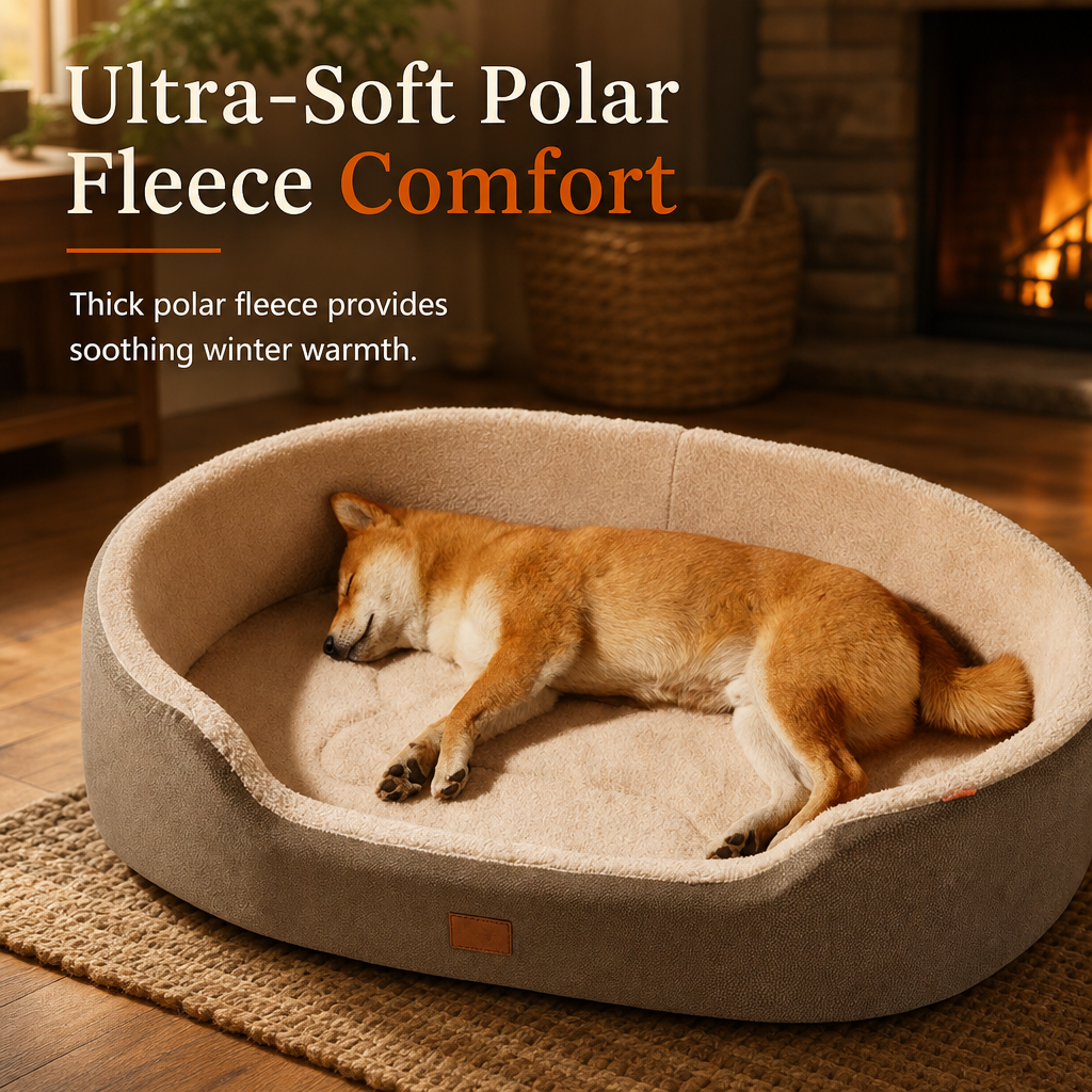 💤 Detachable Oval Pet Bed – Cozy, Moisture-Proof, Scratch Resistant ✨