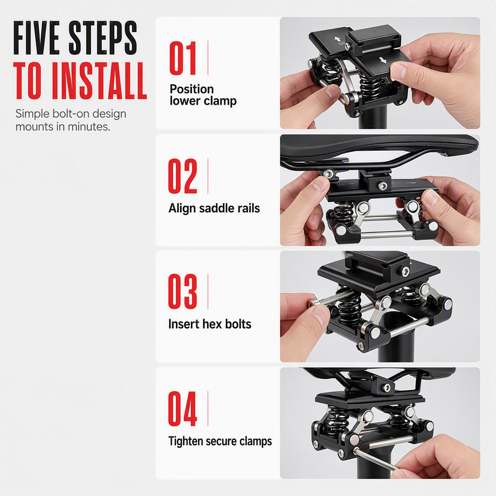 🚴 LIMITED-TIME 50% OFF! 💥 Bike Shock Absorber Seatpost – Smooth Ride, Shock Dampening, Sturdy Build 🛠️