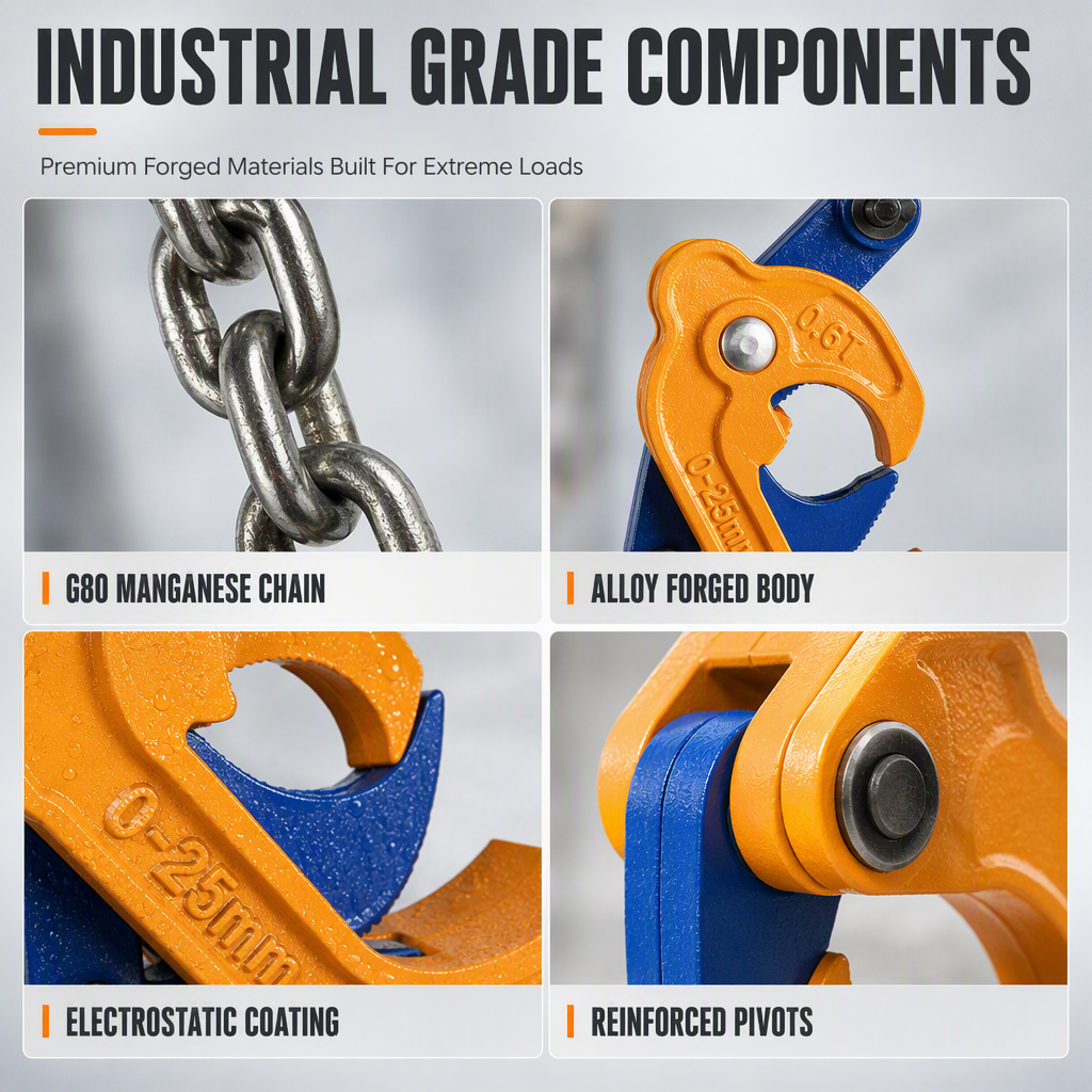 Heavy Duty Oil Drum Lifting Clamp Forklift and Crane Drum Lifter for Steel Metal Drums Die Forged Drum Handling Tool