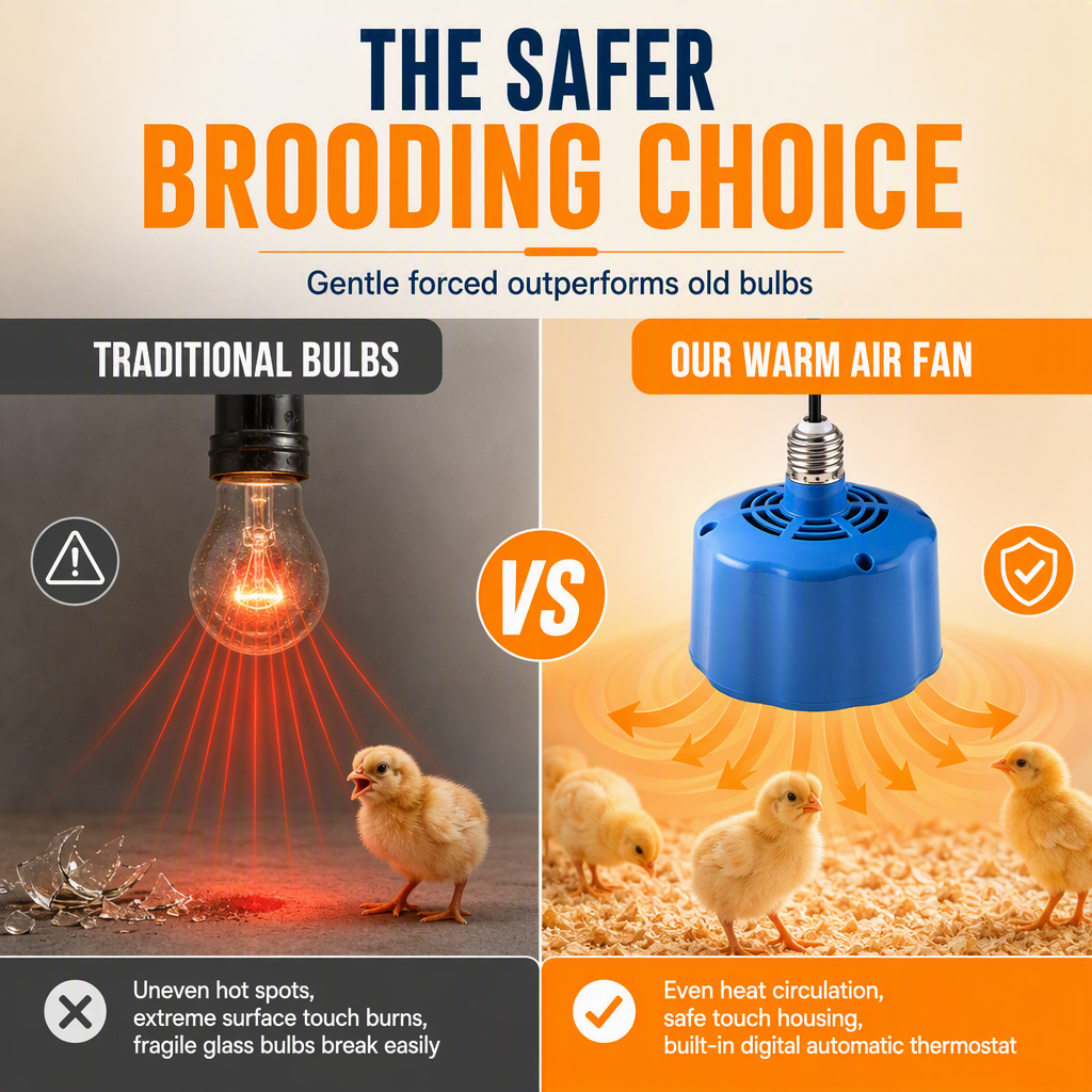 🐥 LIMITED-TIME 50% OFF! 🌡️ Intelligent Temperature Control Brooder Heater – Even Warm Air, Easy Install, Safe Housing ✨