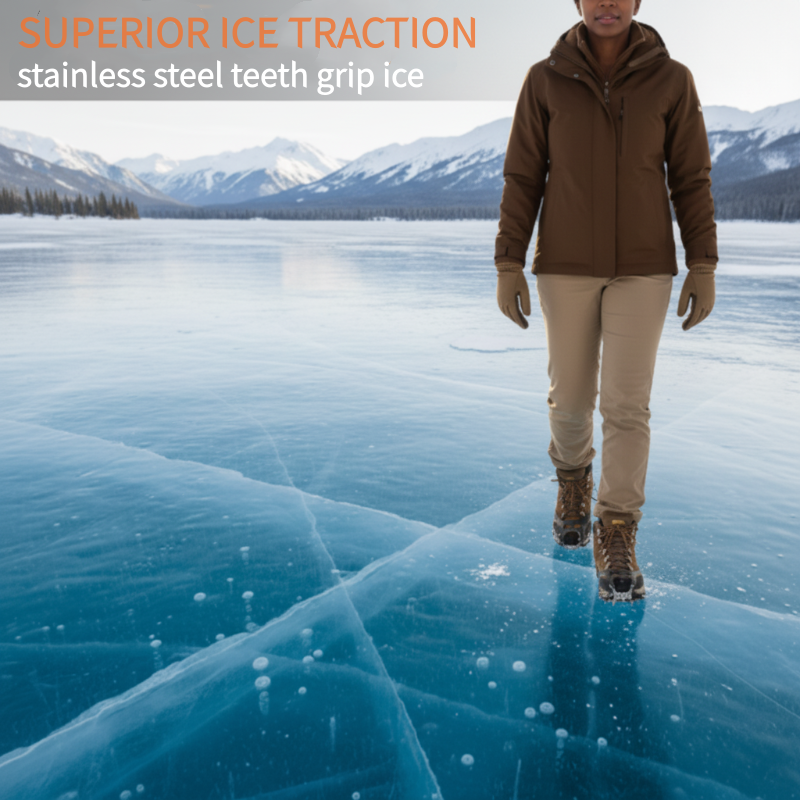 📢📢50% OFF !! ⏰18-Spike Ice Cleats – Slip-On Traction Grips for Snow & Ice
