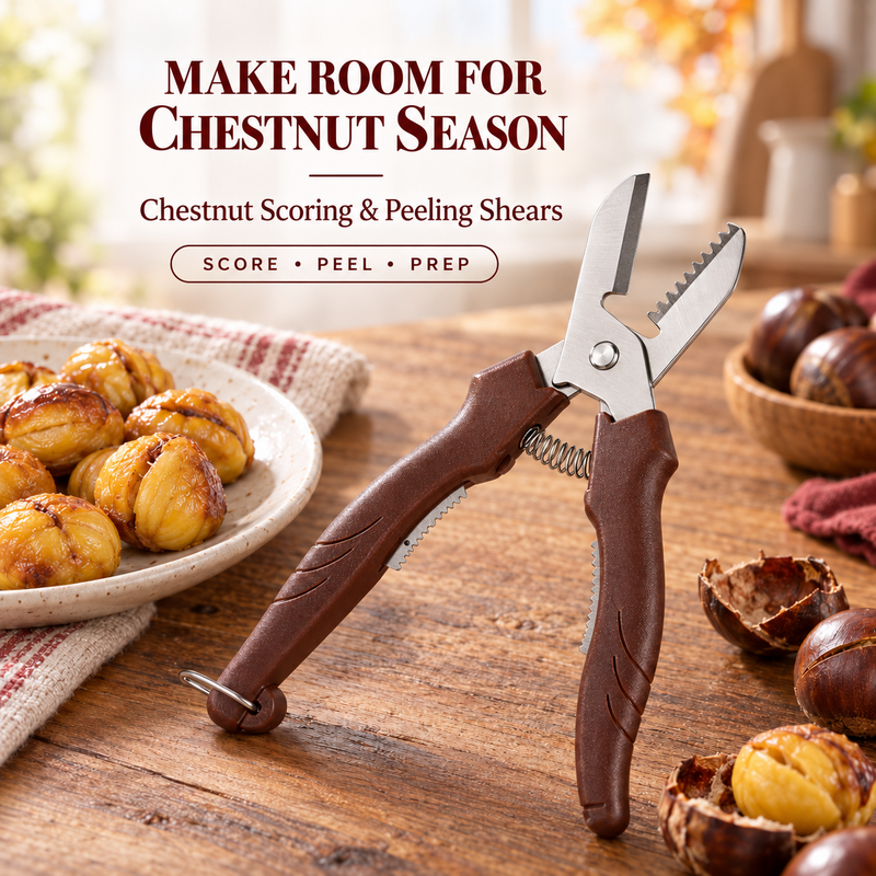 🌰 LIMITED-TIME 50% OFF! ⚡ 2-in-1 Chestnut Shear – Dual-Edge, Labor-Saving, Safe ✨