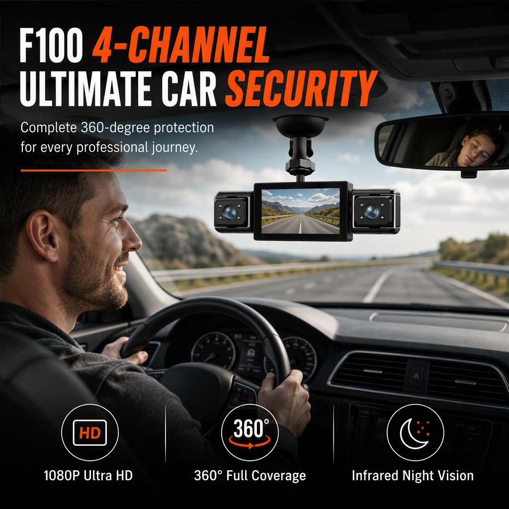 🎥 LIMITED-TIME 50% OFF ✨ Four-Lens Rotatable Dash Cam — Full Cabin Coverage ⚡