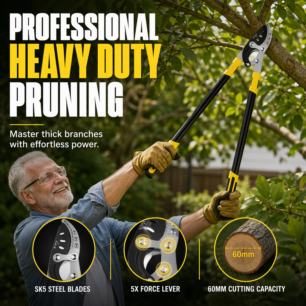 🌳 LIMITED-TIME 50% OFF! ✨ Heavy Duty Garden Loppers – Labor-Saving, Sharp, Sturdy 🪓