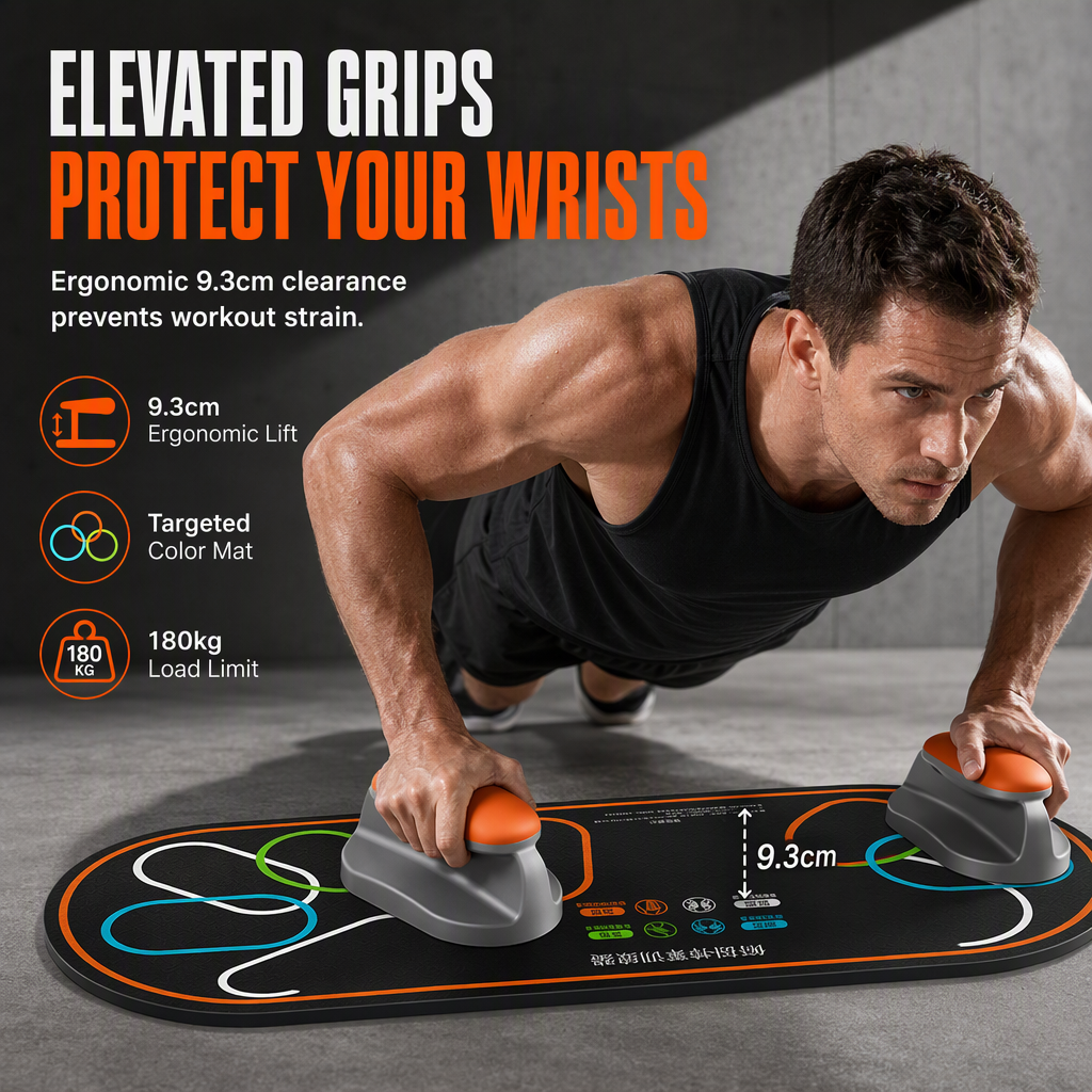 Ergonomic Multi Position Push Up Board and Plank Support Trainer for Home Fitness Workouts