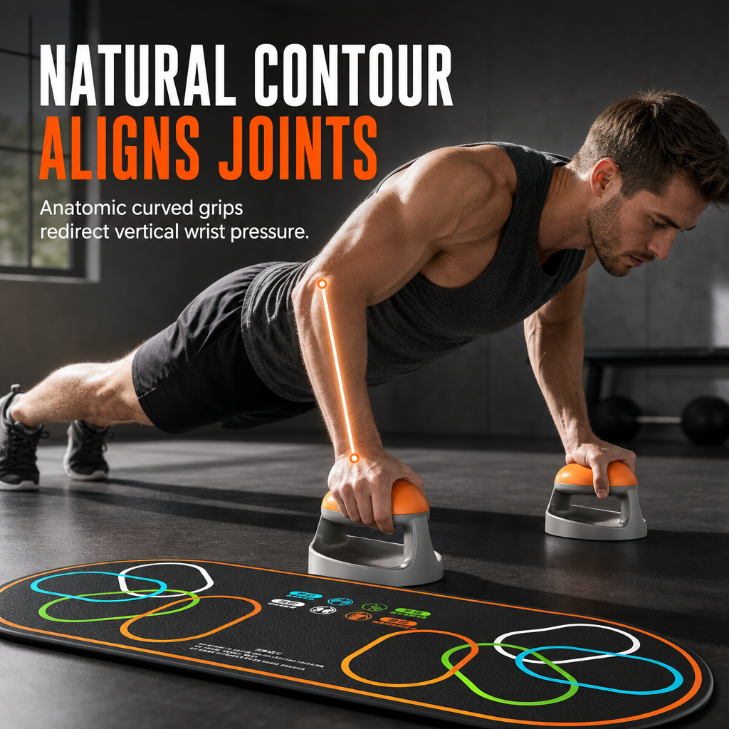 Ergonomic Multi Position Push Up Board and Plank Support Trainer for Home Fitness Workouts