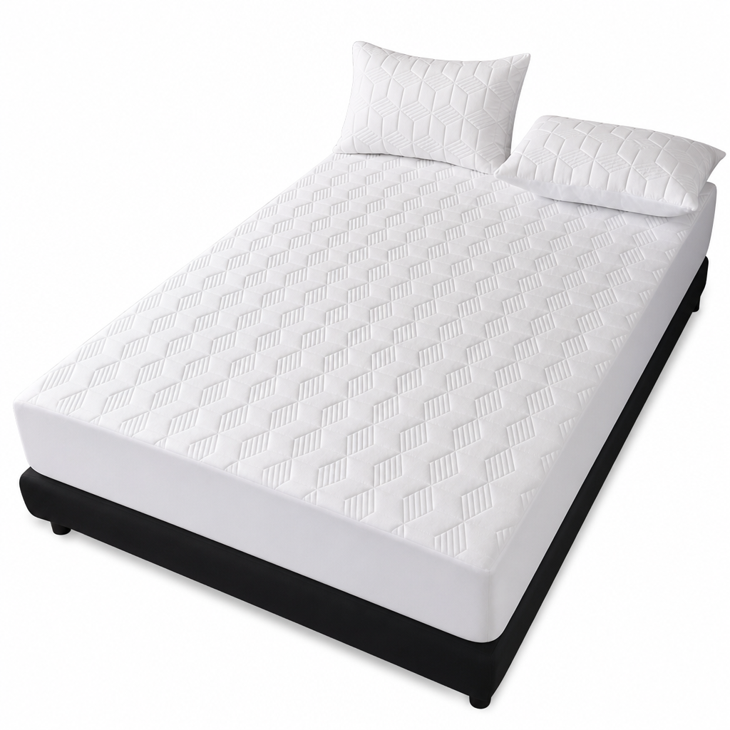 💥2026 Hot Sale🛏️Waterproof Fitted Sheet – Solid Color Machine Washable Mattress Protector Cover, Soft Breathable Bed Cover for Bedroom, Guest Room & Dorm ✨
