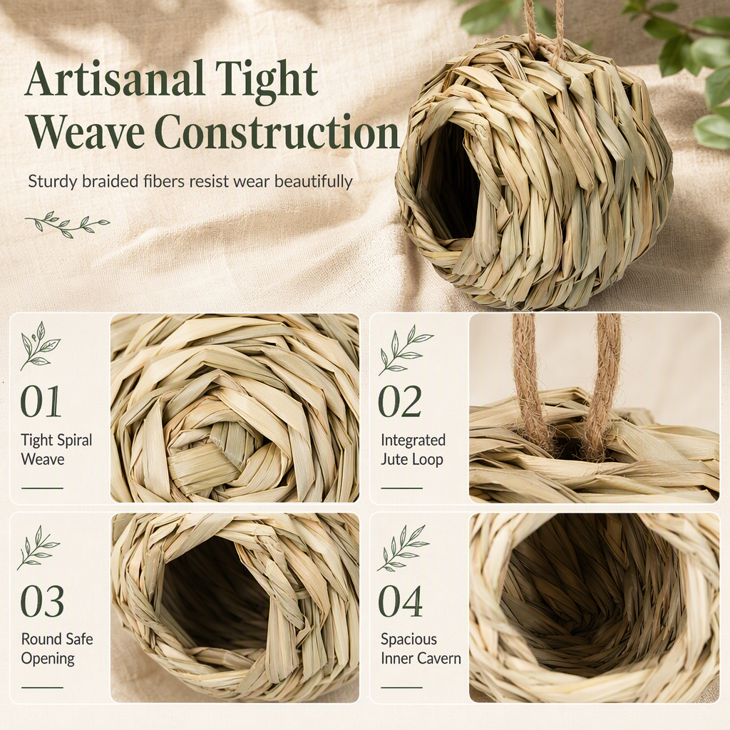 ⏳ LIMITED-TIME 50% OFF! 🐦 Hand-Woven Bird Nest – Cozy Hanging Shelter for Backyard Birds & Garden Decor 🌿