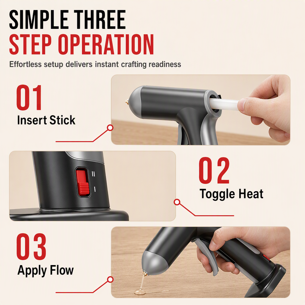 📢📢50% OFF !! ⏰Cordless Hot Melt Glue Gun Set with 2000mAh Rechargeable Battery and Copper Nozzle Includes 10 Glue Sticks for DIY Crafts and Home Use