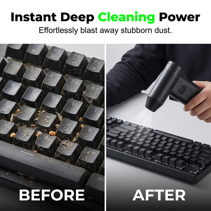 Blast Dust Away Instantly! 100,000 RPM Portable Turbo Air Duster