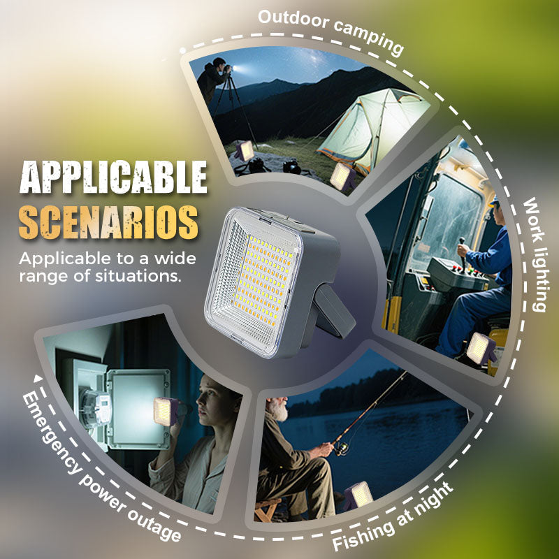 🏕️ Solar Camping Light | Type-C + USB Output