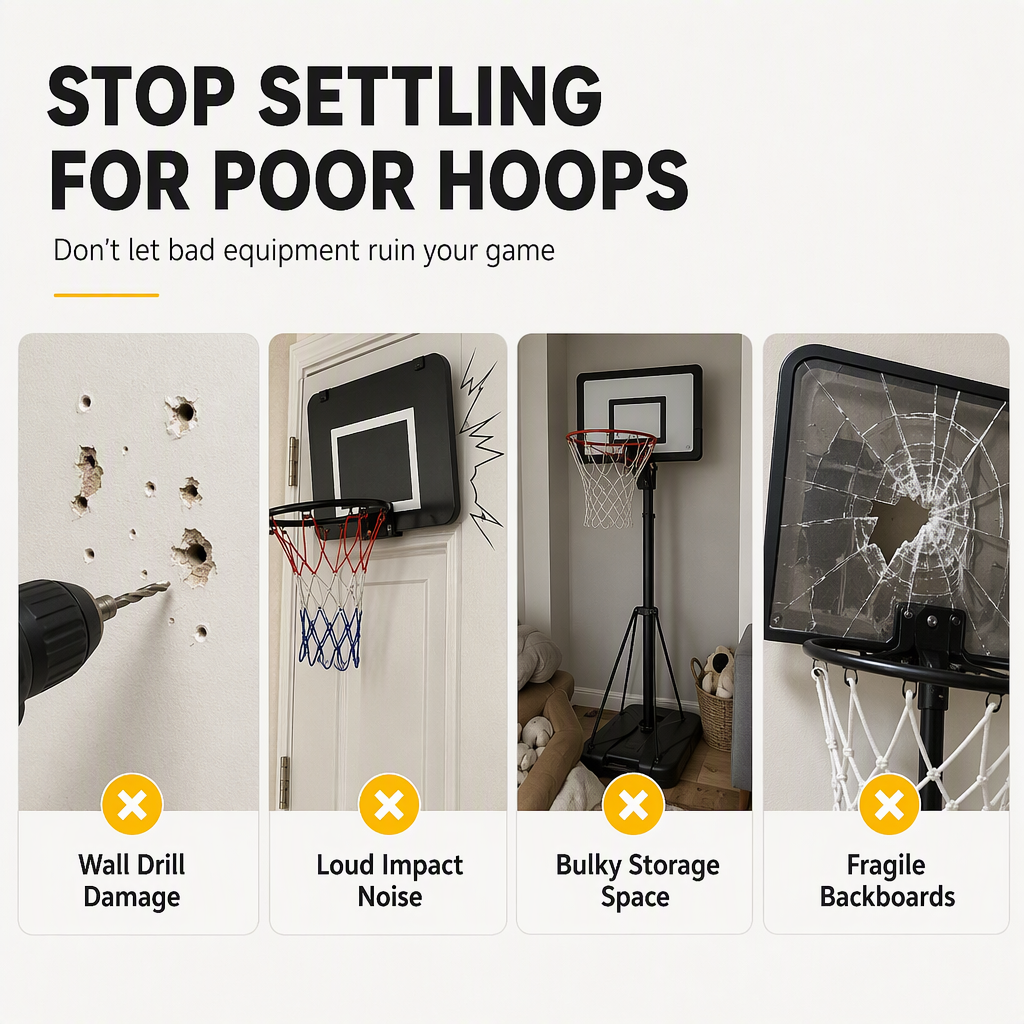 ⏳Limited-time 50% off💥No Drill Wall Mounted Folding Basketball Hoop Toy Set for Kids Indoor and Outdoor Play