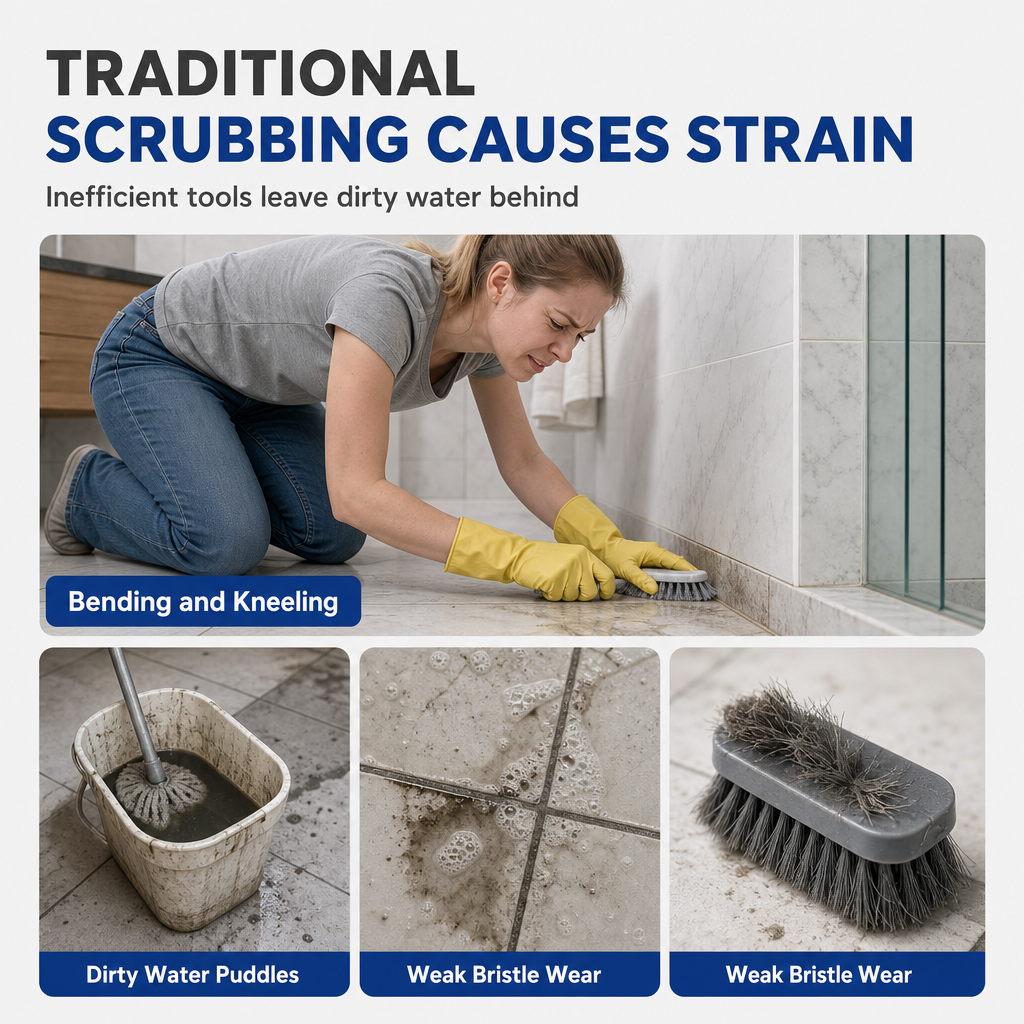 🧹✨ 4-in-1 Liquid Dispensing Floor Brush – 50% OFF! Scrub, scrape, squeegee & tweezers, long handle, stiff bristles – deep clean any floor. 💪
