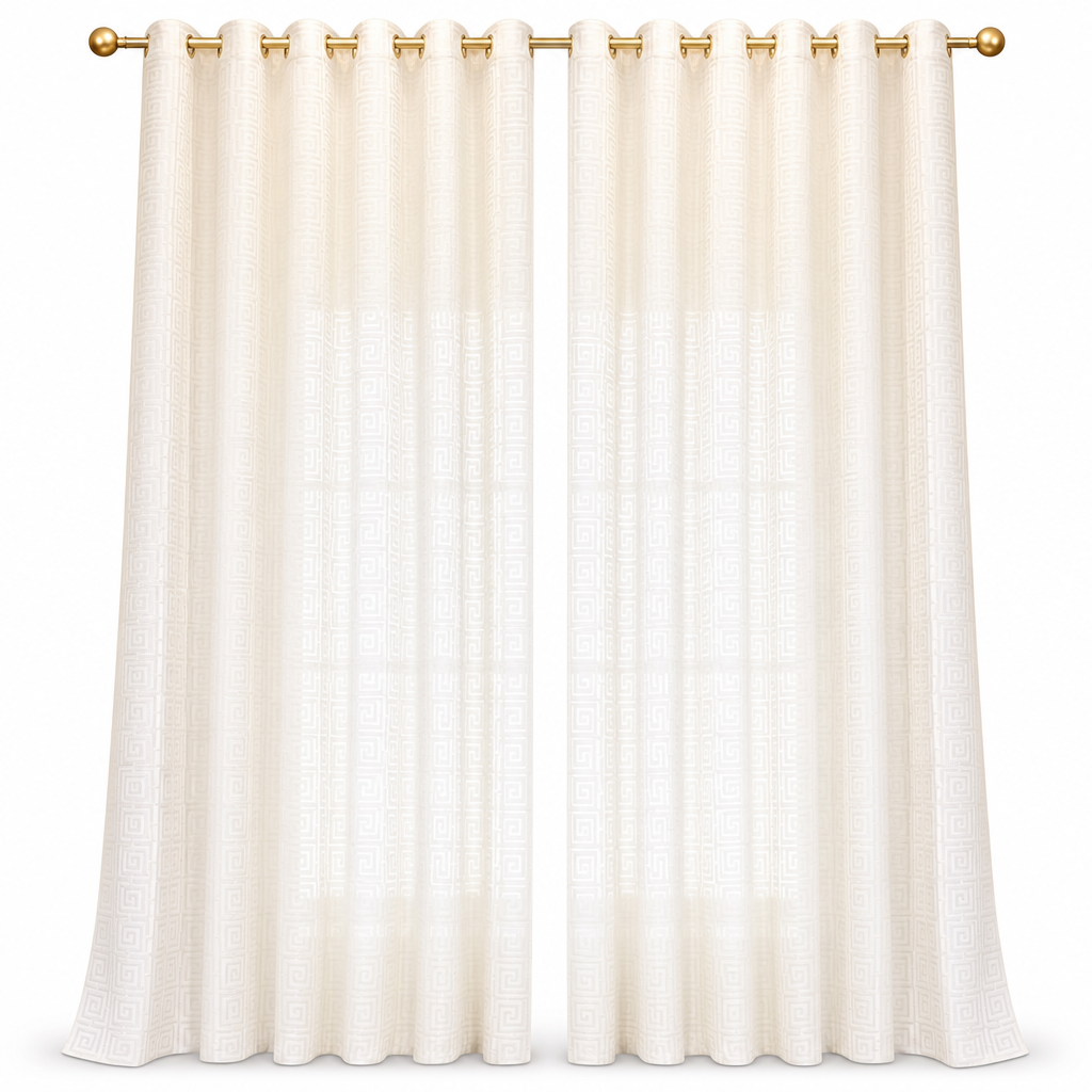⏳Time-Limited Special⏰Geometric Jacquard Sheer Curtain Panel for Living Room
