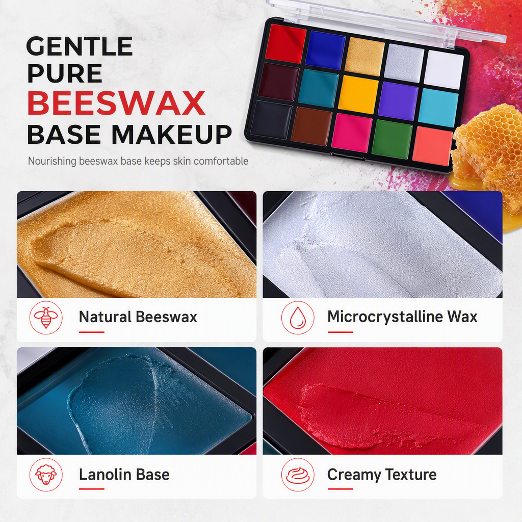 🎨 LIMITED-TIME 50% OFF! 🖌️ 15 Colors Oil Based Face and Body Paint Palette – Wax Based, Vibrant Pigment, Non-Cracking ✨
