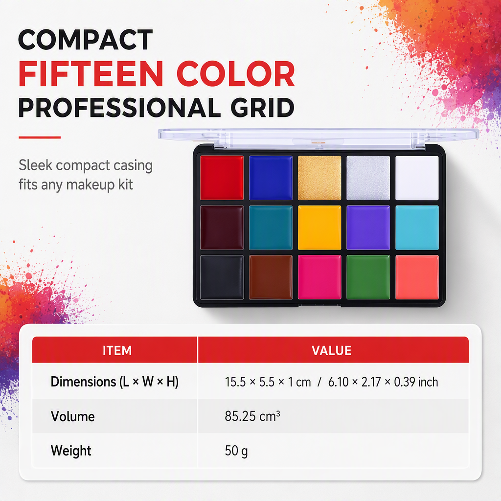 🎨 LIMITED-TIME 50% OFF! 🖌️ 15 Colors Oil Based Face and Body Paint Palette – Wax Based, Vibrant Pigment, Non-Cracking ✨