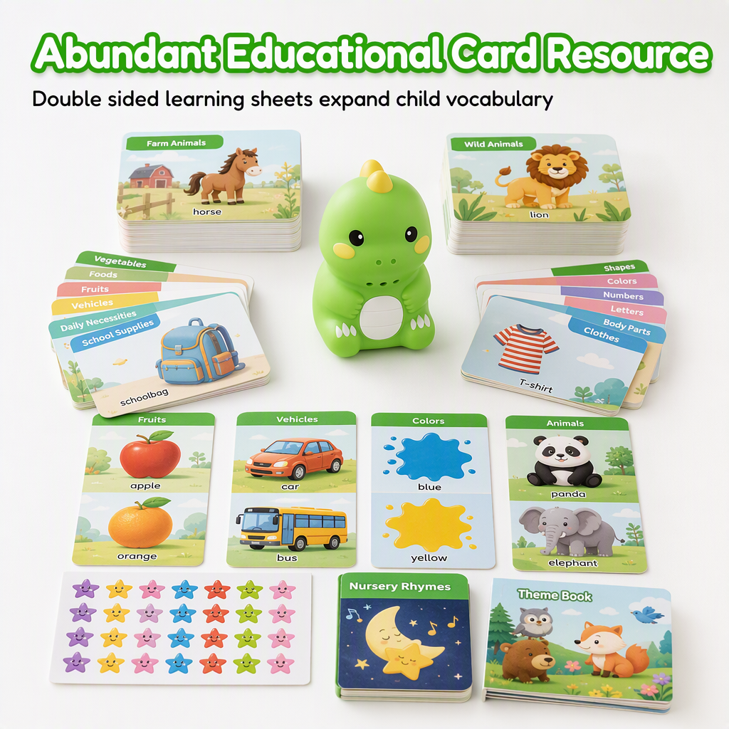 Smart Kids English Reading Pen with Dinosaur Cards Early Educational Learning Device Set