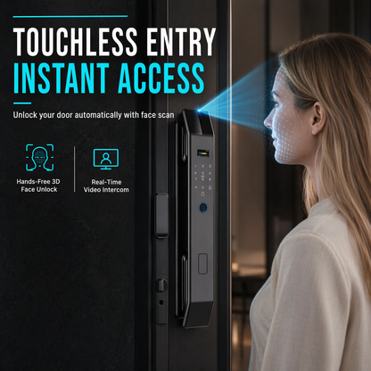 ⏳Limited-time 50% off⏰Smart Fingerprint Door Lock with Palmprint and Face Recognition Built-In and Remote Management Keyless Entry Password Lock for Home Security🏠🛡️