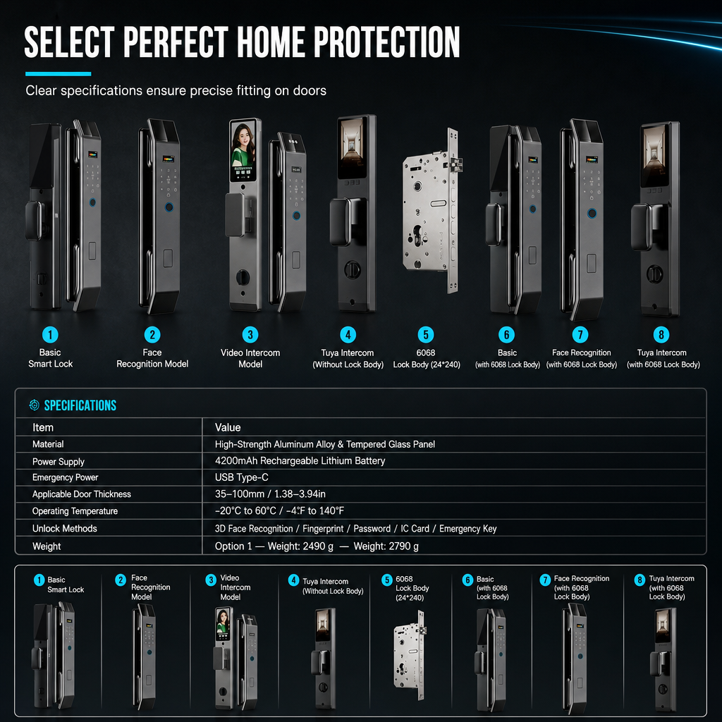 ⏳Limited-time 50% off⏰Smart Fingerprint Door Lock with Palmprint and Face Recognition Built-In and Remote Management Keyless Entry Password Lock for Home Security🏠🛡️