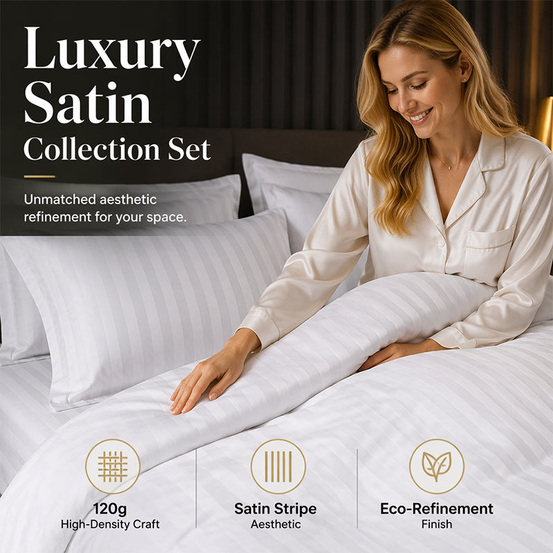 🛏️ Premium Satin Stripe Bedding Set