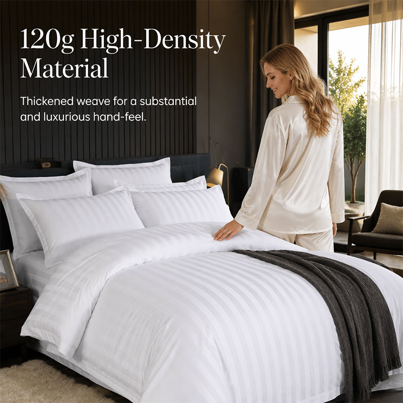 🛏️ Premium Satin Stripe Bedding Set