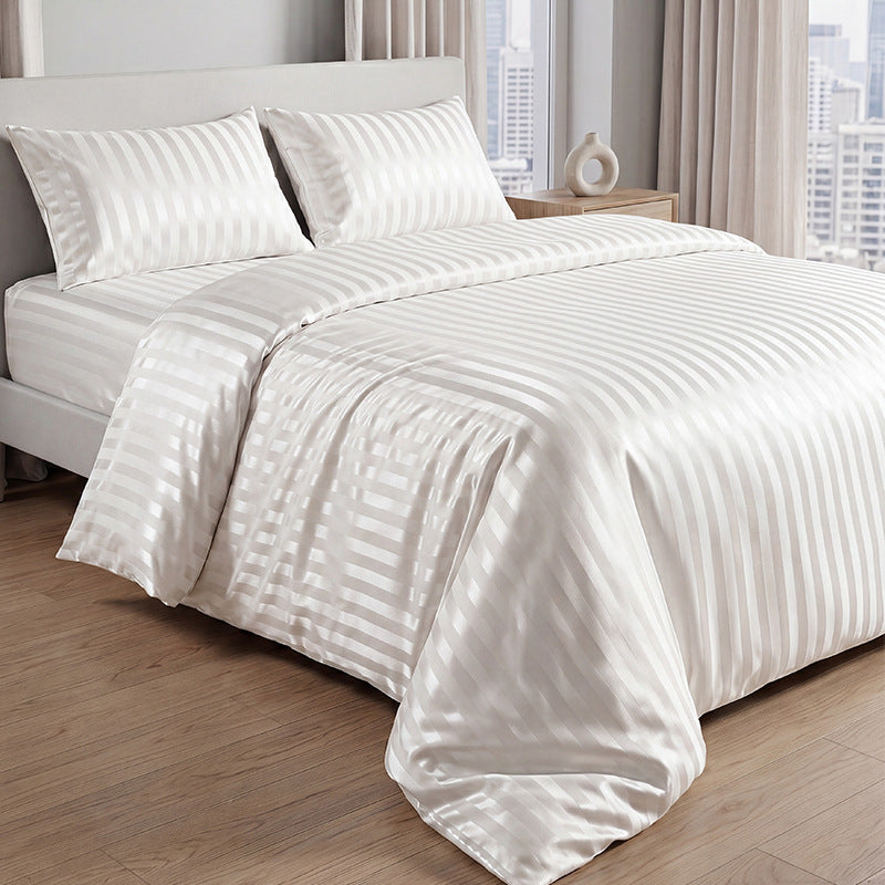 🛏️ Premium Satin Stripe Bedding Set