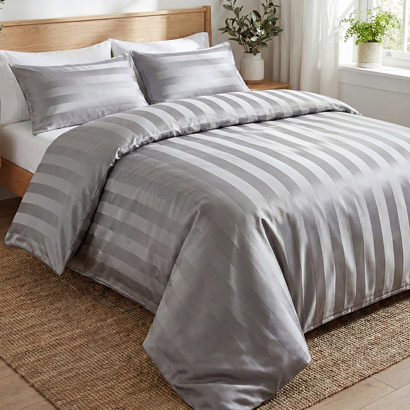 🛏️ Premium Satin Stripe Bedding Set