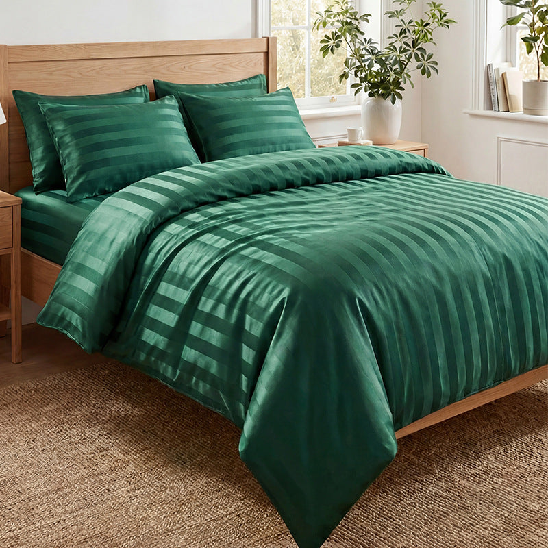 🛏️ Premium Satin Stripe Bedding Set