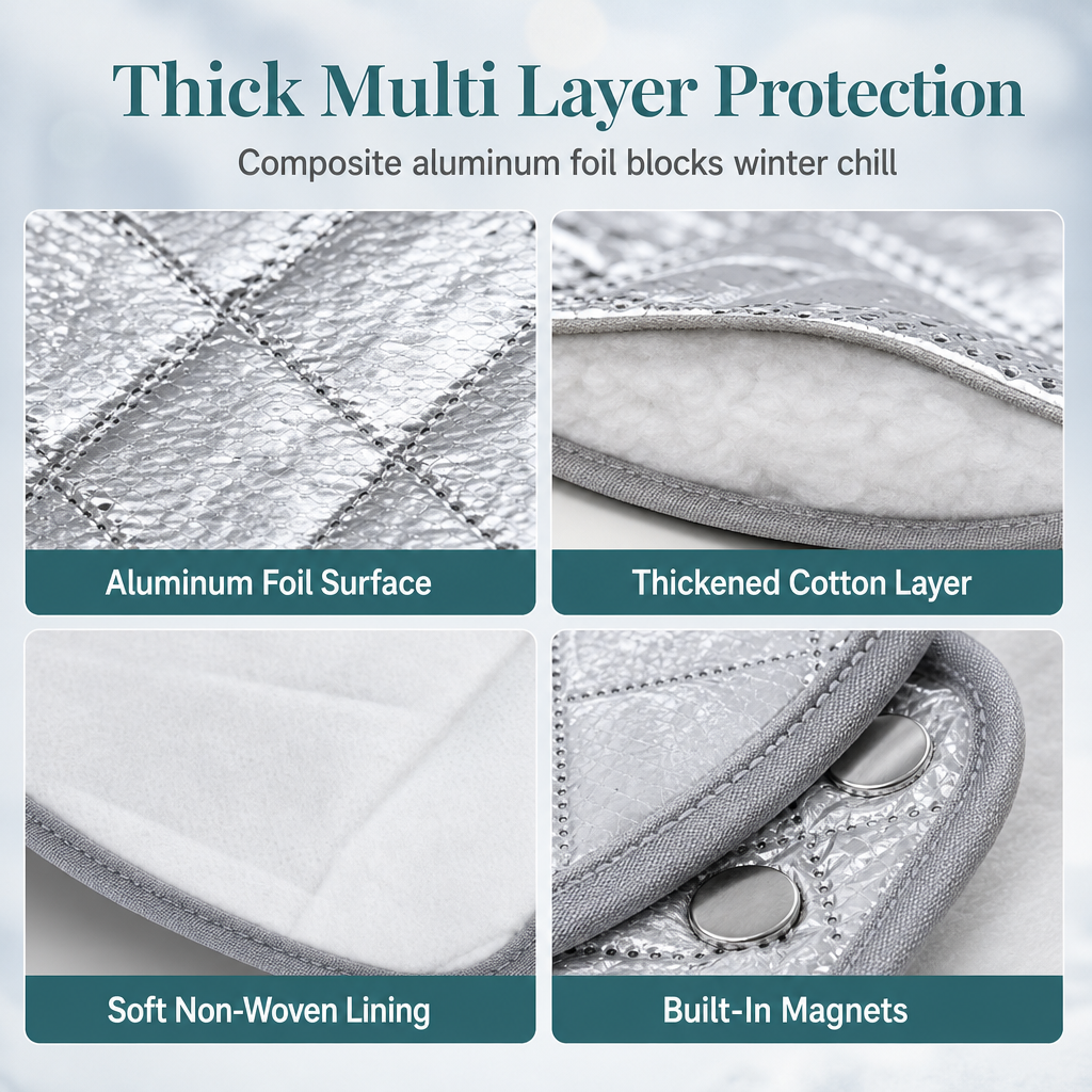 ⏳Time-Limited Special⏰Thickened Magnetic Car Windshield Snow Cover Winter Front Windshield Half Cover for Sedans and SUVs